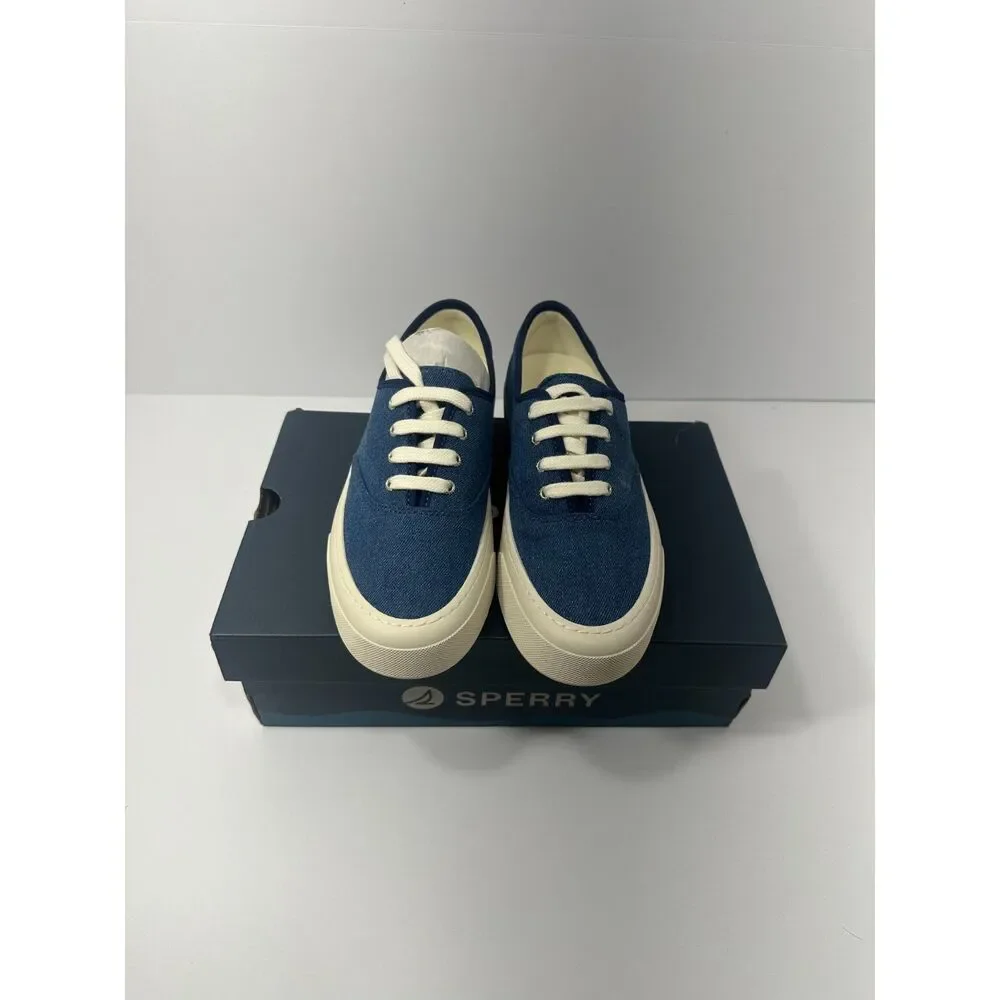 Sperry Candy CVO Women’s 6.5 Denim Blue Canvas Sneakers New With Box